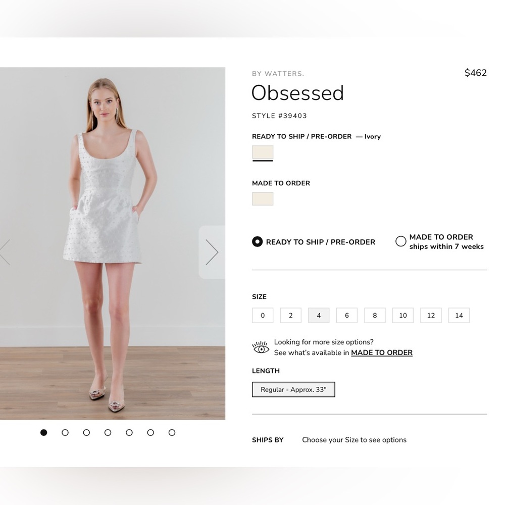 Watters White Embellished Mini Dress